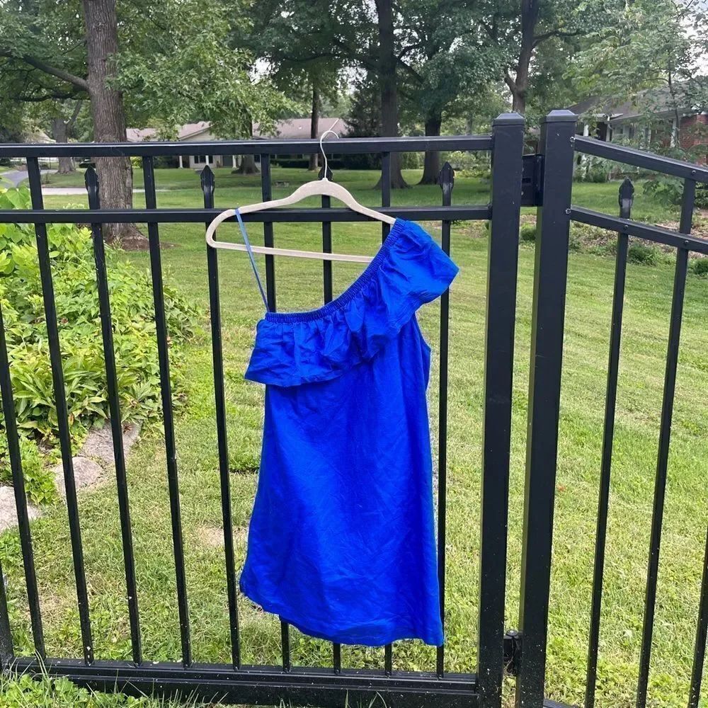 J Crew One Shoulder Linen Dress - Picture 3 of 6